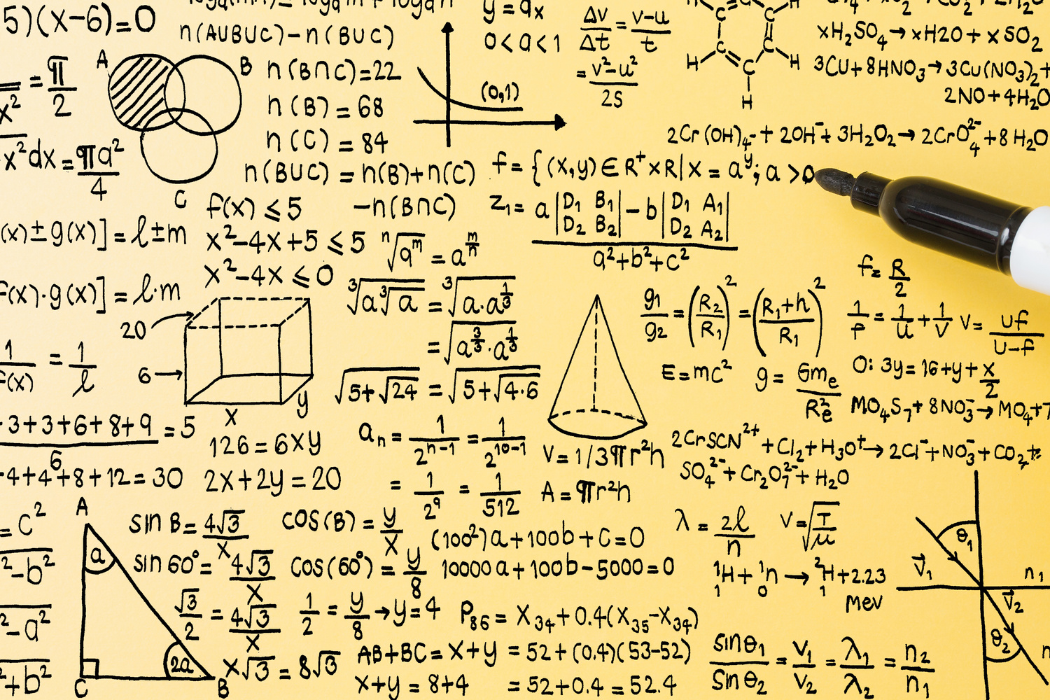 math formula on yellow background